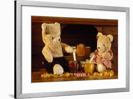 Teddy Bear with Honey and Jam-null-Framed Photographic Print