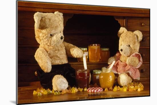 Teddy Bear with Honey and Jam-null-Mounted Photographic Print