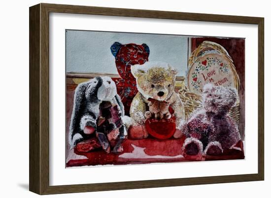 Teddy Bears and Rabbit,2010 (watercolor);,-Anthony Butera-Framed Giclee Print