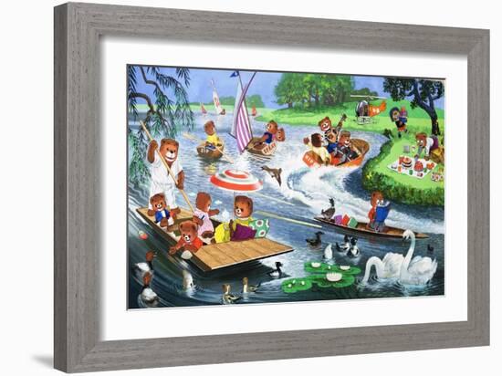 Teddy Bears on the River-Phillips-Framed Giclee Print