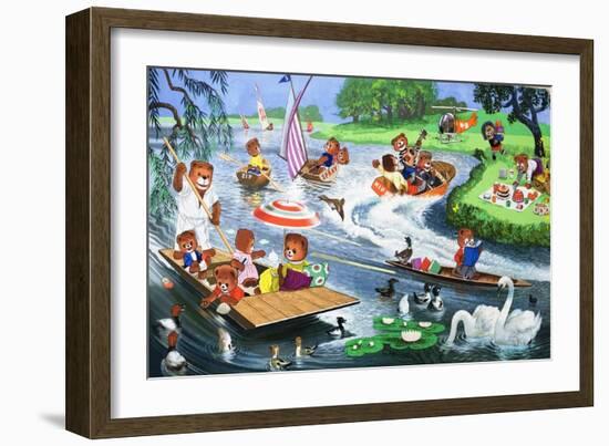 Teddy Bears on the River-Phillips-Framed Giclee Print