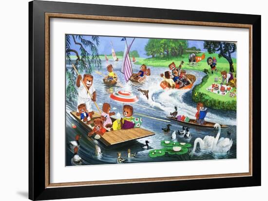 Teddy Bears on the River-Phillips-Framed Giclee Print