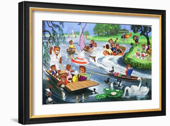 Teddy Bears on the River-Phillips-Framed Giclee Print