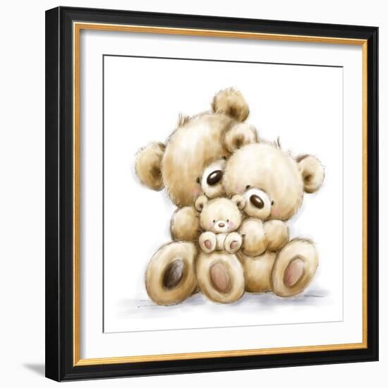 Teddy Family-MAKIKO-Framed Giclee Print