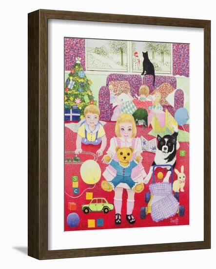 Teddy's Christmas Pyjamas-Pat Scott-Framed Giclee Print