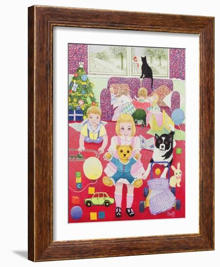 Teddy's Christmas Pyjamas-Pat Scott-Framed Giclee Print