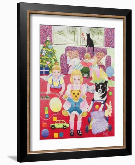 Teddy's Christmas Pyjamas-Pat Scott-Framed Giclee Print