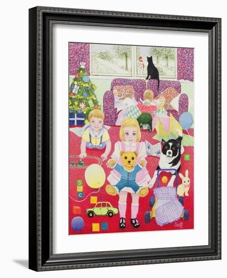 Teddy's Christmas Pyjamas-Pat Scott-Framed Giclee Print