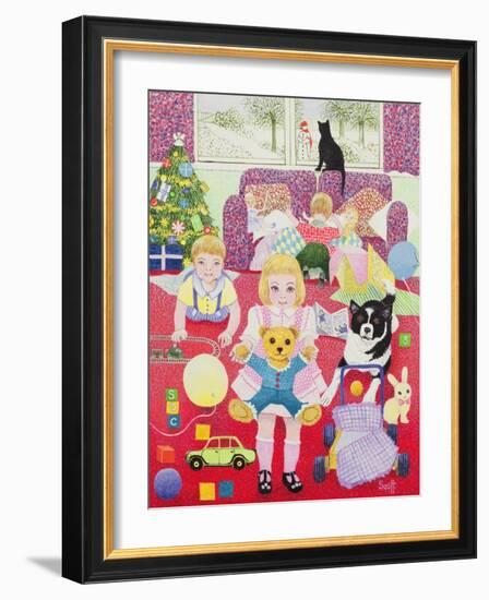 Teddy's Christmas Pyjamas-Pat Scott-Framed Giclee Print