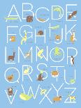 Illustrated Animal Alphabet ABC Poster Design-TeddyandMia-Framed Stretched Canvas