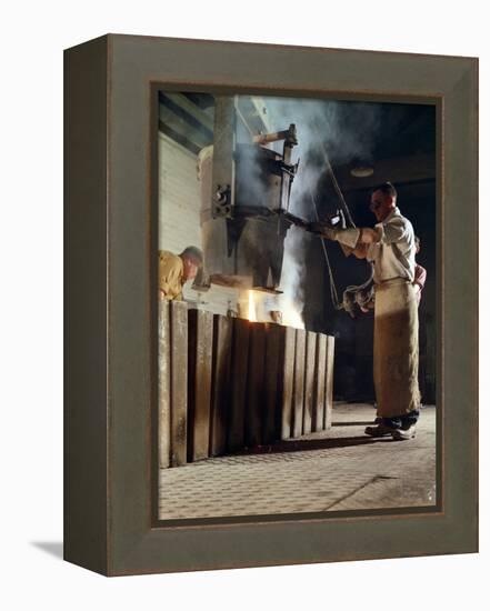 Teeming Iron into Ingots, J Beardshaw and Sons, Sheffield, South Yorkshire, 1963-Michael Walters-Framed Premier Image Canvas