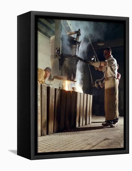 Teeming Iron into Ingots, J Beardshaw and Sons, Sheffield, South Yorkshire, 1963-Michael Walters-Framed Premier Image Canvas