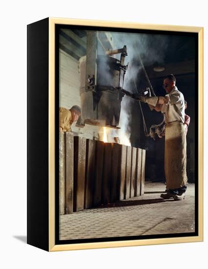 Teeming Iron into Ingots, J Beardshaw and Sons, Sheffield, South Yorkshire, 1963-Michael Walters-Framed Premier Image Canvas