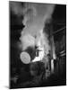 Teeming (Pouring) Molten Iron at Edgar Allens Steel Foundry, Sheffield, South Yorkshire, 1964-Michael Walters-Mounted Photographic Print