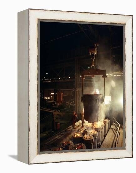 Teeming (Pouring) Molten Iron, Brown Bayley Steels, Sheffield, South Yorkshire, 1968-Michael Walters-Framed Premier Image Canvas