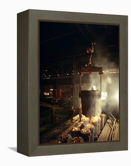 Teeming (Pouring) Molten Iron, Brown Bayley Steels, Sheffield, South Yorkshire, 1968-Michael Walters-Framed Premier Image Canvas