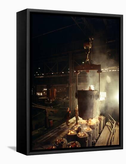 Teeming (Pouring) Molten Iron, Brown Bayley Steels, Sheffield, South Yorkshire, 1968-Michael Walters-Framed Premier Image Canvas