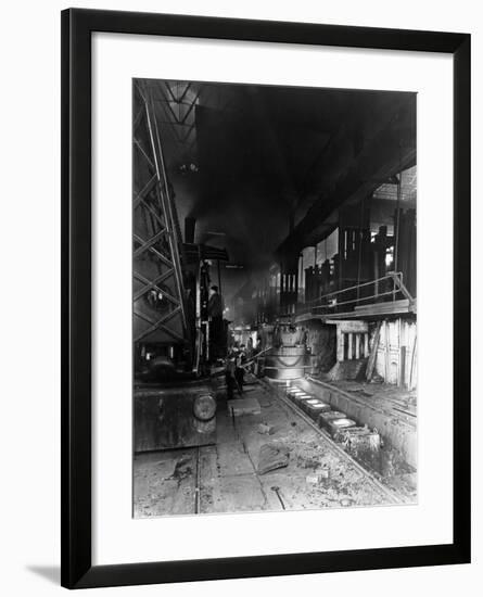 Teeming (Pouring) Molten Steel, Park Gate Iron and Steel Co, Rotherham, South Yorkshire, April 1955-Michael Walters-Framed Photographic Print