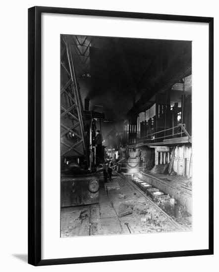 Teeming (Pouring) Molten Steel, Park Gate Iron and Steel Co, Rotherham, South Yorkshire, April 1955-Michael Walters-Framed Photographic Print