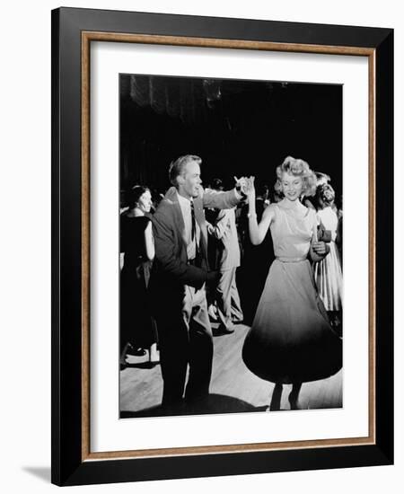 Teen Couples Swing Dancing at the Totem Pole-null-Framed Photographic Print