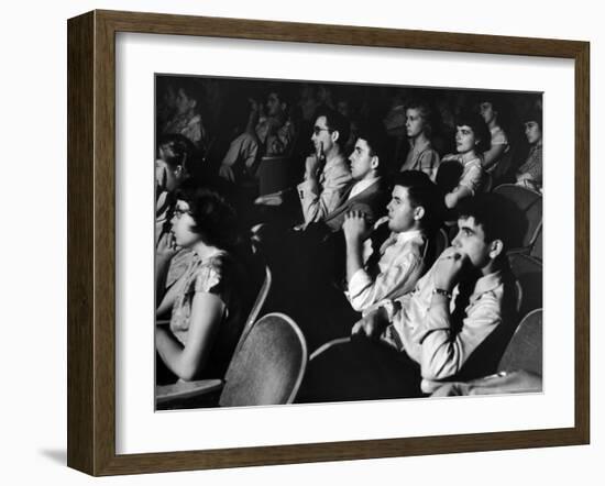 Teenage Audience Indoors at the Movies-Gordon Parks-Framed Photographic Print