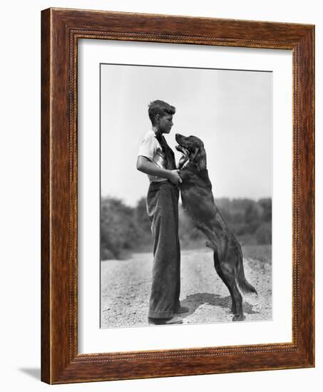 Teenage Boy with Irish Setter-Philip Gendreau-Framed Photographic Print