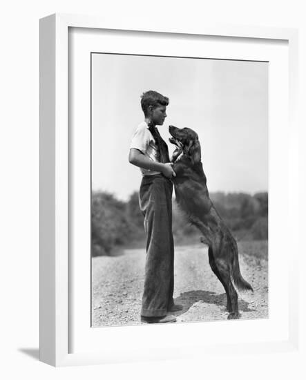 Teenage Boy with Irish Setter-Philip Gendreau-Framed Photographic Print