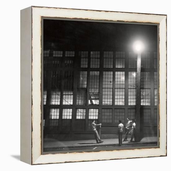 Teenage Boys Whiling Away a Summer Night on the Street-Gordon Parks-Framed Premier Image Canvas