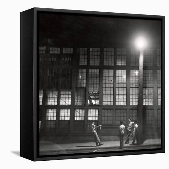 Teenage Boys Whiling Away a Summer Night on the Street-Gordon Parks-Framed Premier Image Canvas