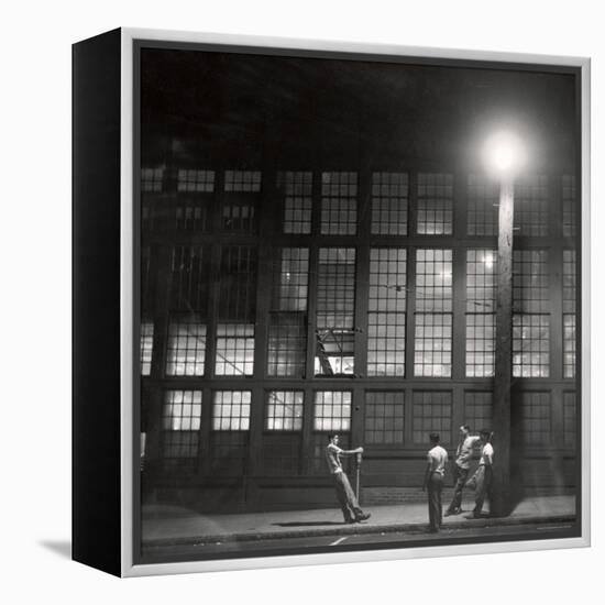 Teenage Boys Whiling Away a Summer Night on the Street-Gordon Parks-Framed Premier Image Canvas