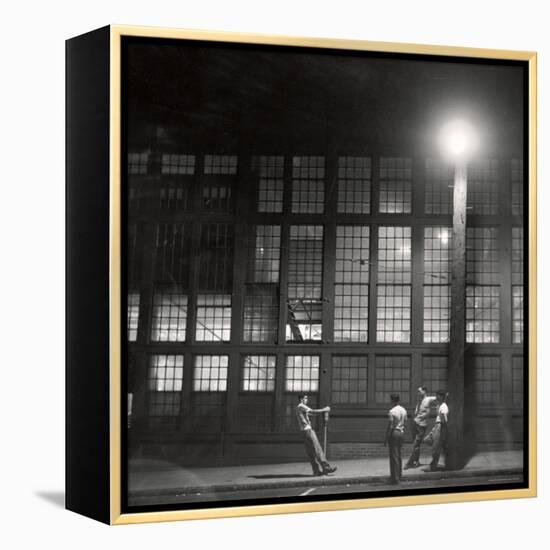 Teenage Boys Whiling Away a Summer Night on the Street-Gordon Parks-Framed Premier Image Canvas