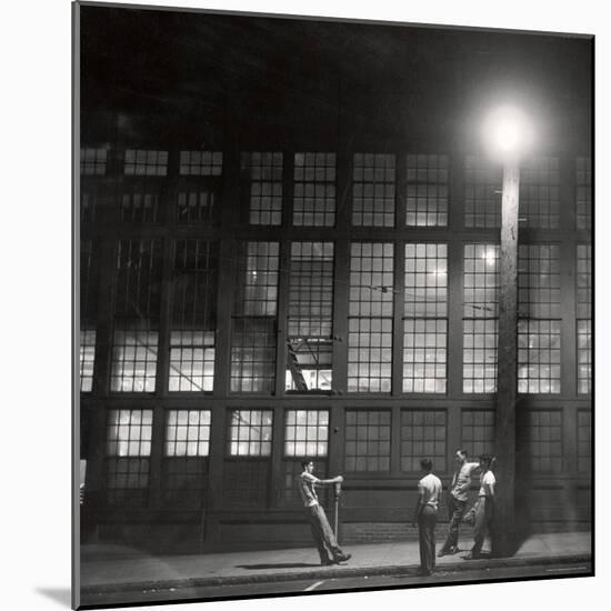 Teenage Boys Whiling Away a Summer Night on the Street-Gordon Parks-Mounted Photographic Print