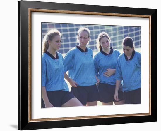 Teenage Girls on a Soccer Team Standing Together-null-Framed Photographic Print