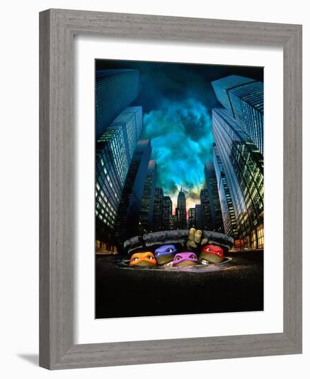 TEENAGE MUTANT NINJA TURTLES [1990], directed by STEVE BARRON.-null-Framed Photographic Print