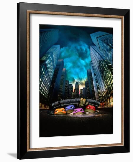 TEENAGE MUTANT NINJA TURTLES [1990], directed by STEVE BARRON.-null-Framed Photographic Print