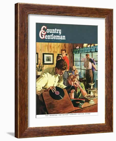 "Teenage Party," Country Gentleman Cover, March 1, 1950-Austin Briggs-Framed Giclee Print