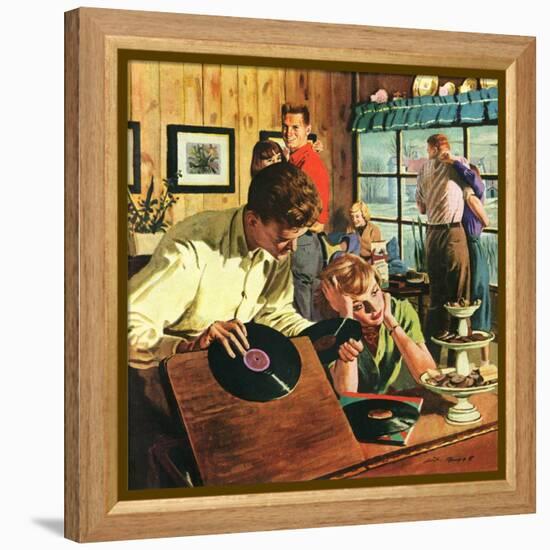 "Teenage Party,"March 1, 1950-Austin Briggs-Framed Premier Image Canvas