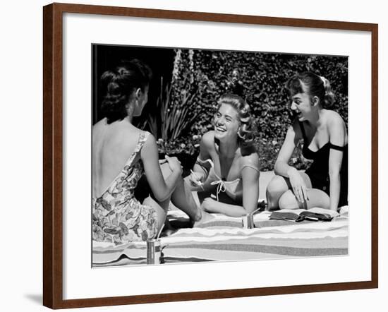 Teenager Suzie Slattery and Freinds Enjoying a Pool Party-Yale Joel-Framed Photographic Print