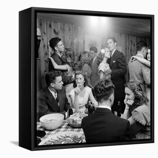 Teenagers Dancing and Socializing at a Party-Nina Leen-Framed Premier Image Canvas