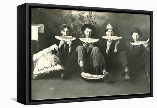 Teenagers Eating Watermelon-null-Framed Stretched Canvas