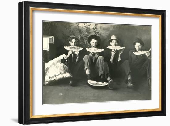 Teenagers Eating Watermelon-null-Framed Art Print