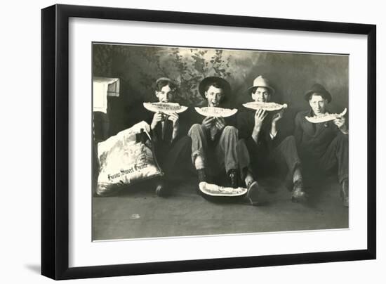 Teenagers Eating Watermelon-null-Framed Premium Giclee Print