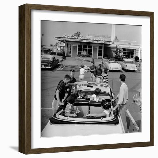 Teenagers Hanging Out at the Local Drive In-Hank Walker-Framed Photographic Print