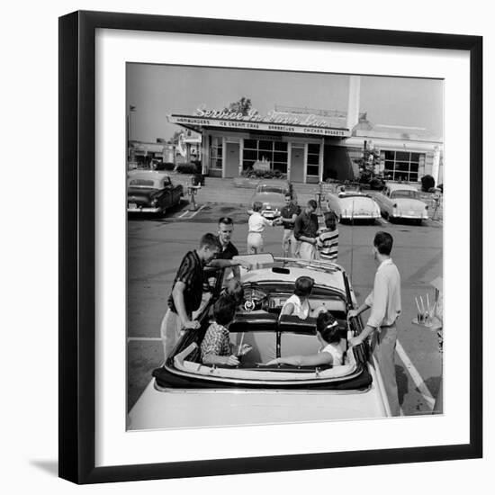 Teenagers Hanging Out at the Local Drive In-Hank Walker-Framed Photographic Print