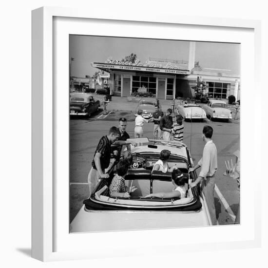 Teenagers Hanging Out at the Local Drive In-Hank Walker-Framed Photographic Print