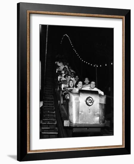 Teenagers in Rollercoaster at Night-Gordon Parks-Framed Photographic Print