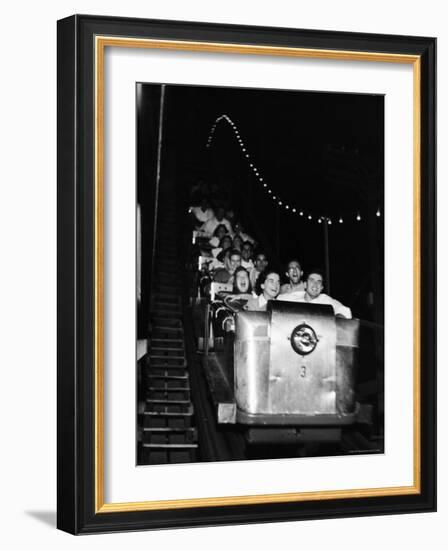 Teenagers in Rollercoaster at Night-Gordon Parks-Framed Photographic Print