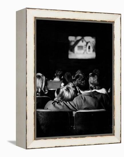 Teenagers "Necking" in a Movie Theater-Nina Leen-Framed Premier Image Canvas