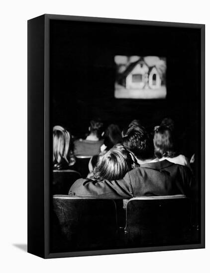 Teenagers "Necking" in a Movie Theater-Nina Leen-Framed Premier Image Canvas