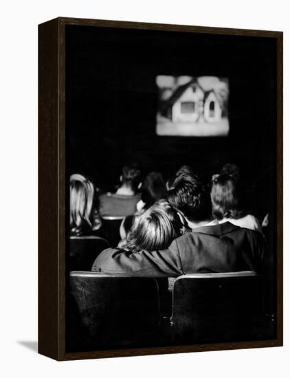 Teenagers "Necking" in a Movie Theater-Nina Leen-Framed Premier Image Canvas